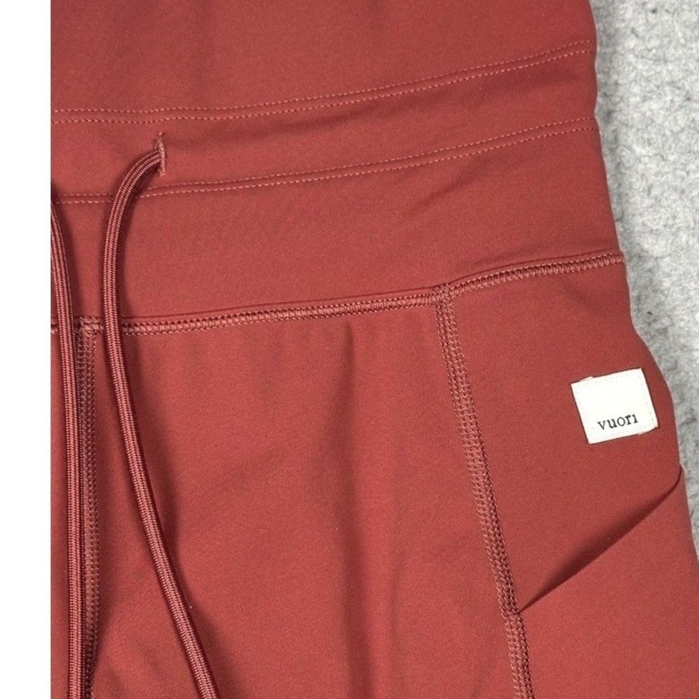 Vuori Daily Pocket Leggings Womens XS Rust Red High Rise Drawstring Yoga 7/8 - Picture 6 of 14